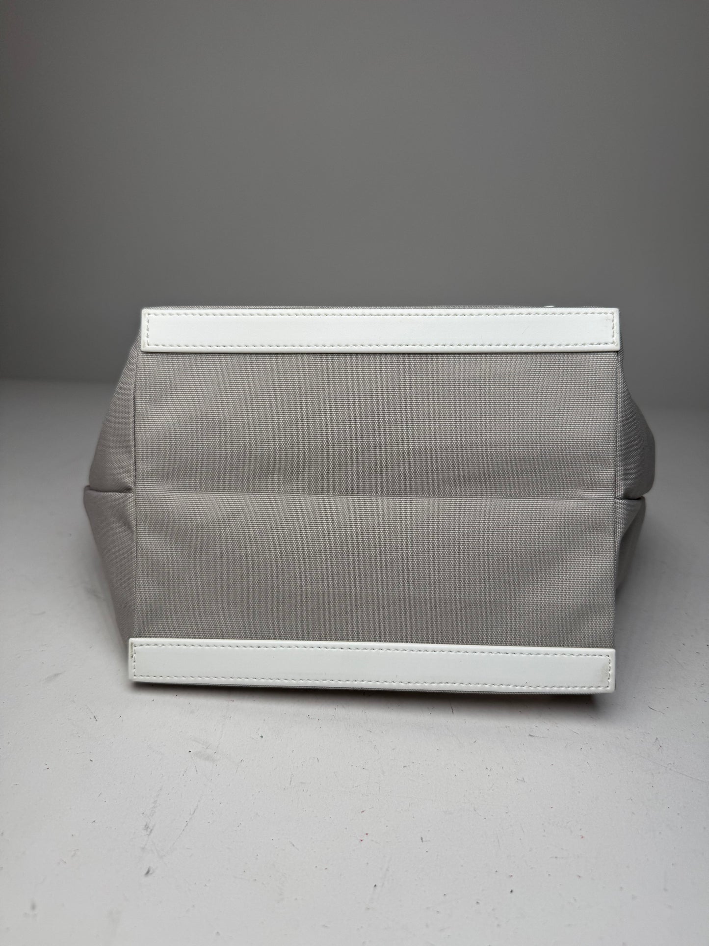 Vintage Issey Miyake Leather Canvas 2Way Bag Silver White