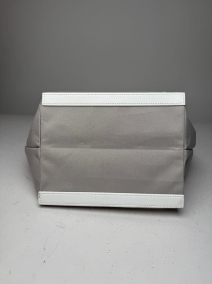 Vintage Issey Miyake Leather Canvas 2Way Bag Silver White