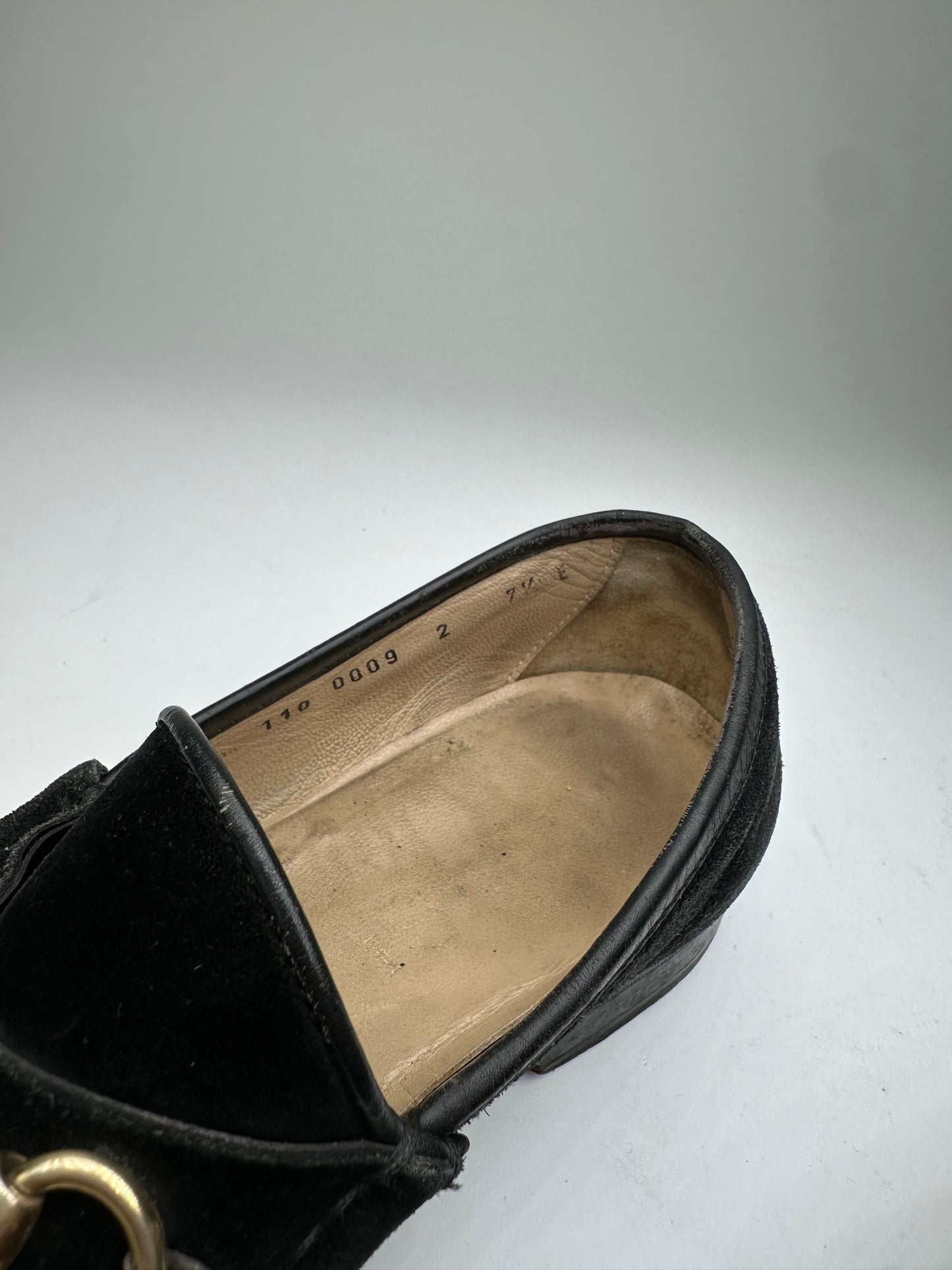 Vintage Gucci Suede Horsebit Loafer Black