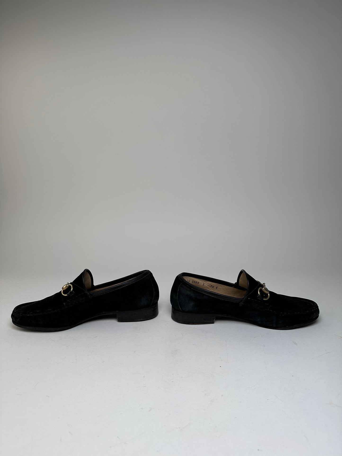 Vintage Gucci Suede Horsebit Loafer Black