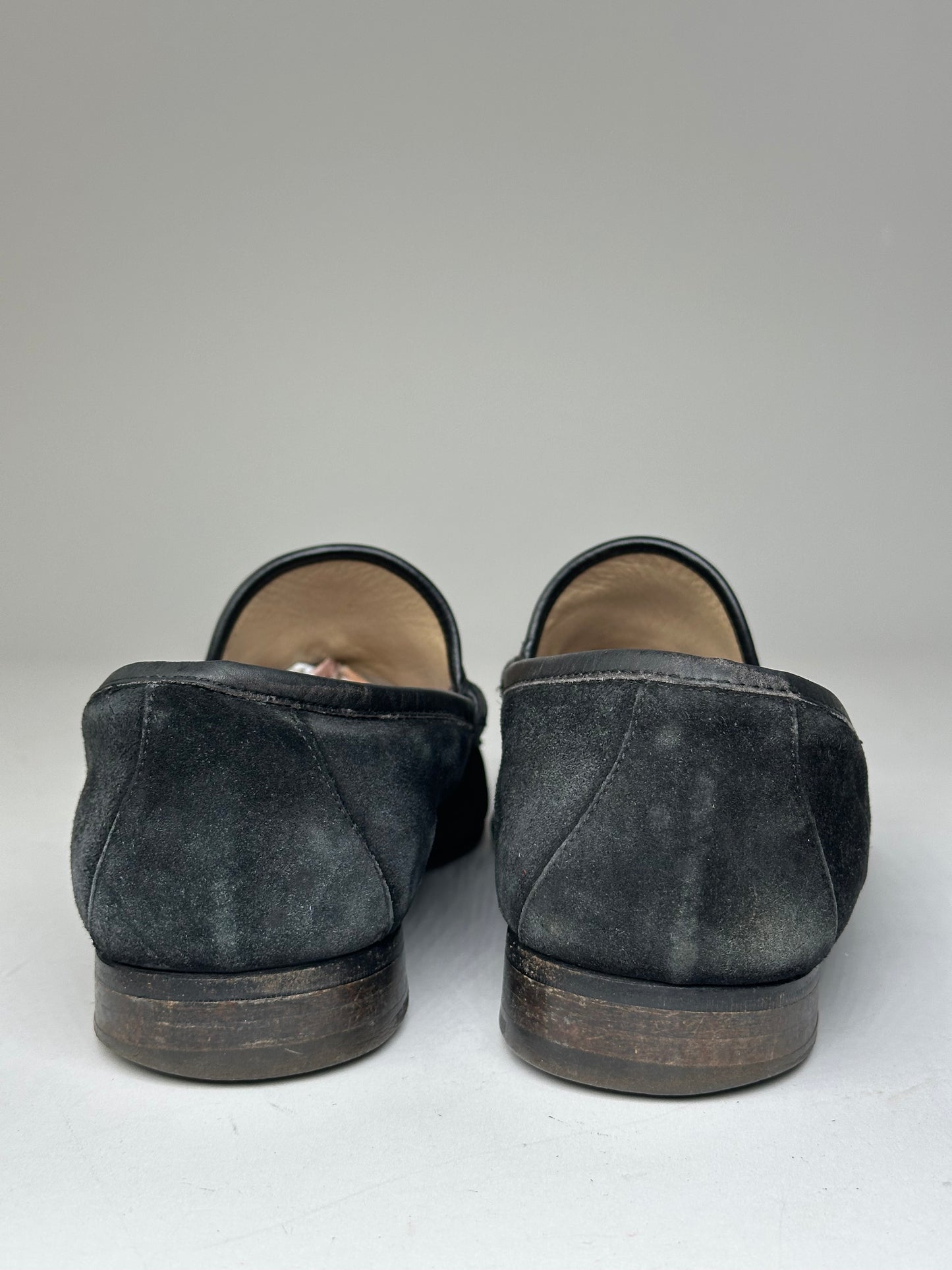 Vintage Gucci Suede Horsebit Loafer Black