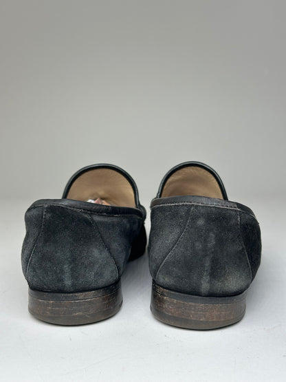 Vintage Gucci Suede Horsebit Loafer Black