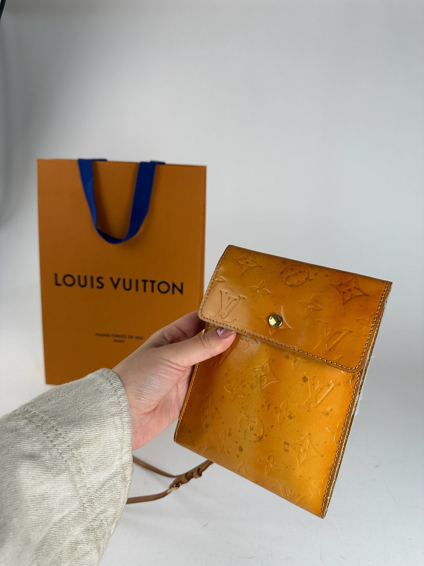 Vintage Louis Vuitton Vernis Leather monogram bag Orange