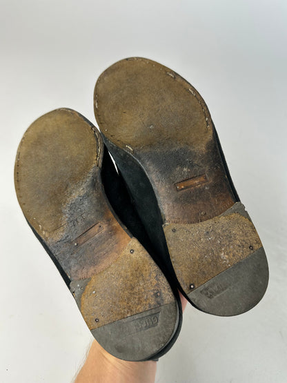 Vintage Gucci Suede Horsebit Loafer Black