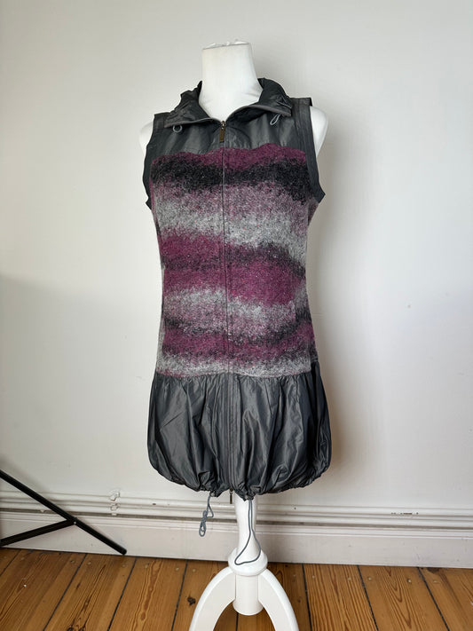 Vintage Kansai Yamamoto Wool-Blend Dress Grey Purple S