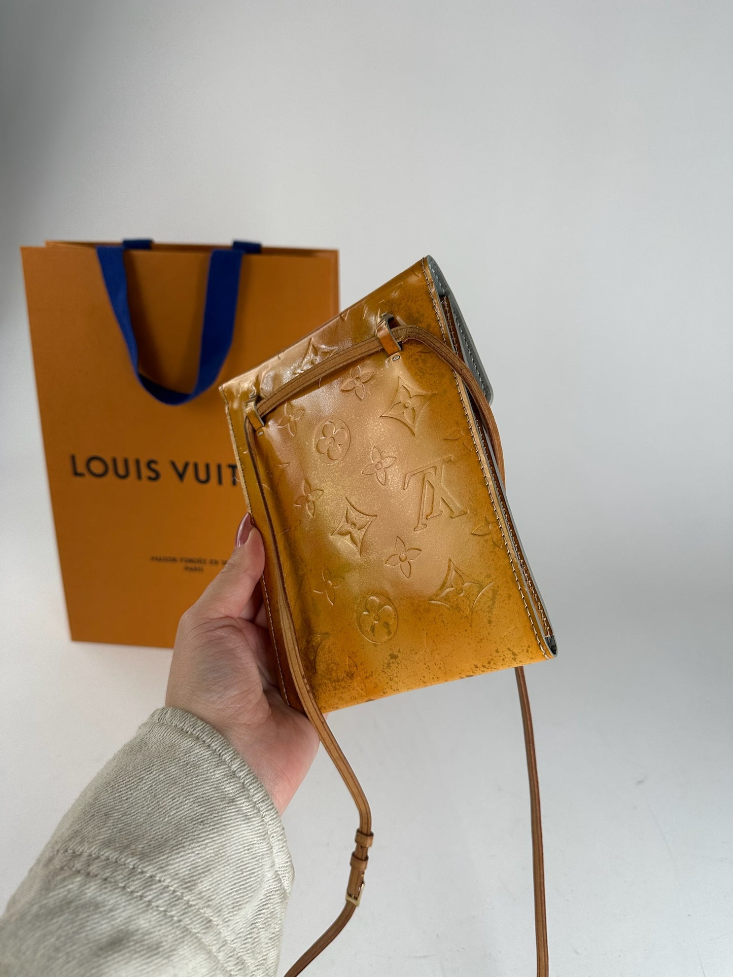 Vintage Louis Vuitton Vernis Leather monogram bag Orange