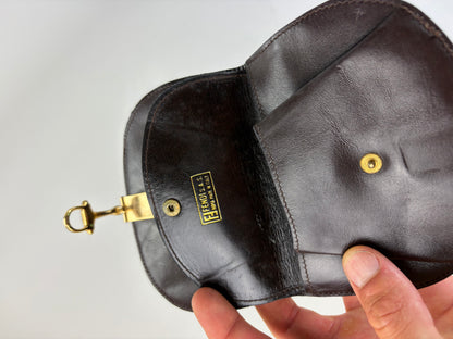 Vintage Fendi FF Monogram Canvas Coin Purse Tan Black