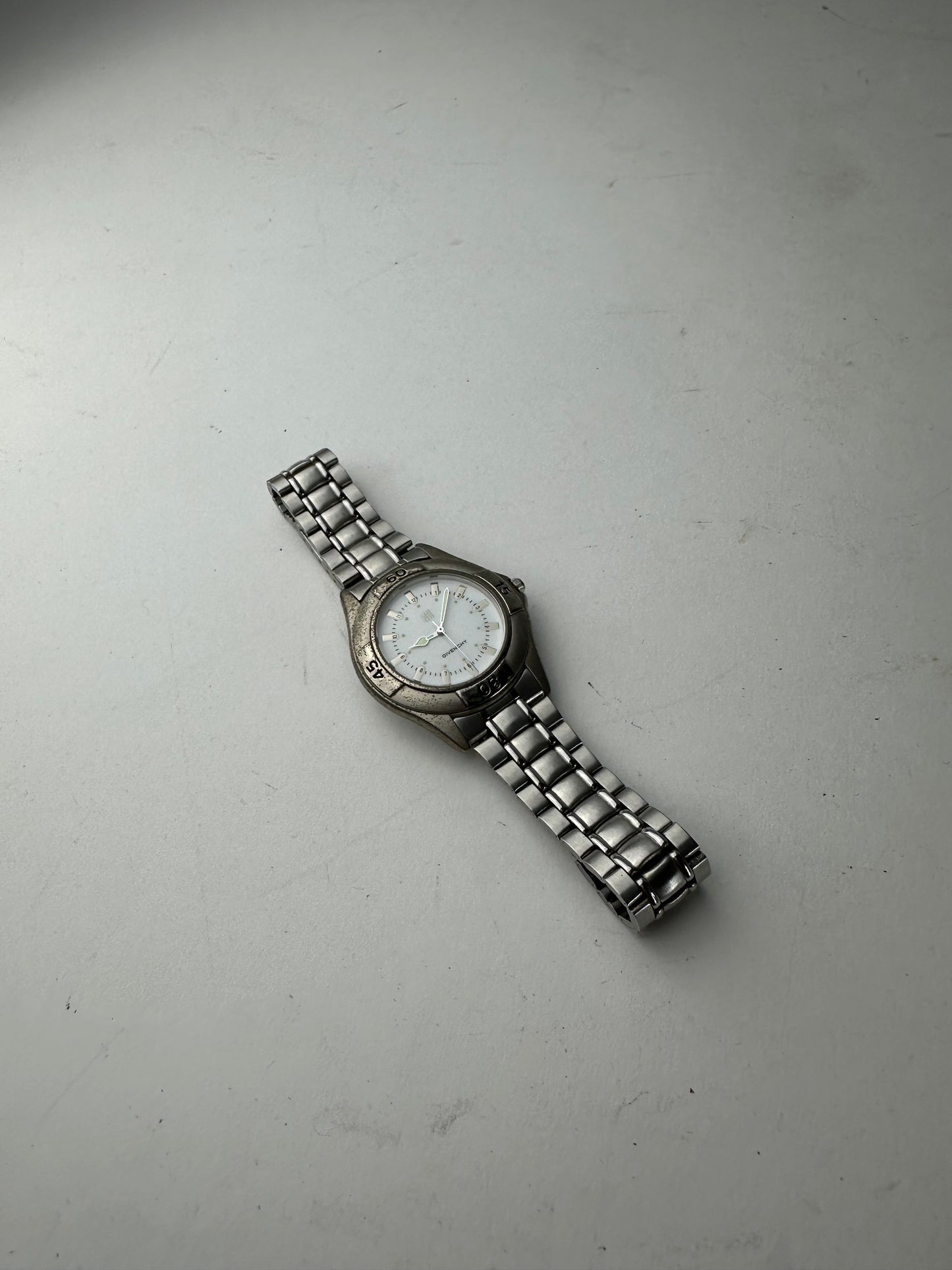 Vintage Givenchy Quartz Steel Watch Silver