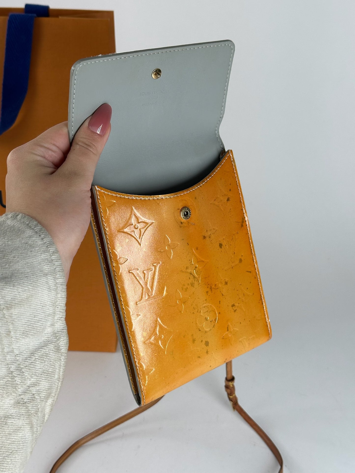 Vintage Louis Vuitton Vernis Leather monogram bag Orange