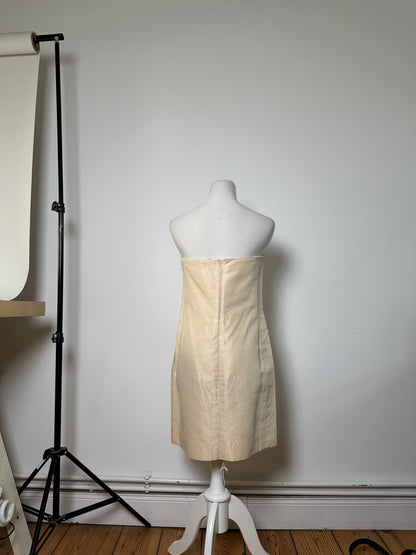 Vintage Celine Viscose Silk Dress Cream L