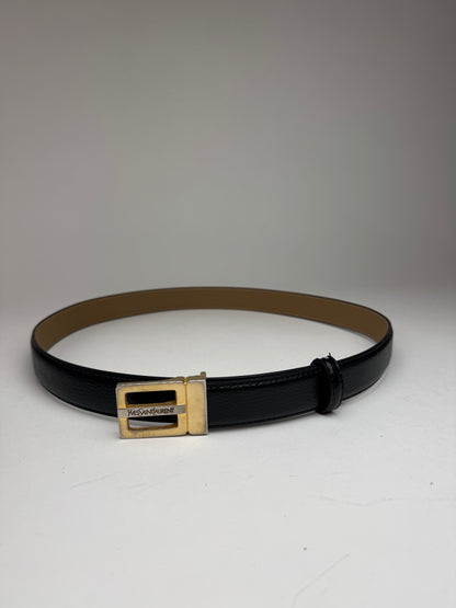Vintage Yves Saint Laurent Leather Belt black