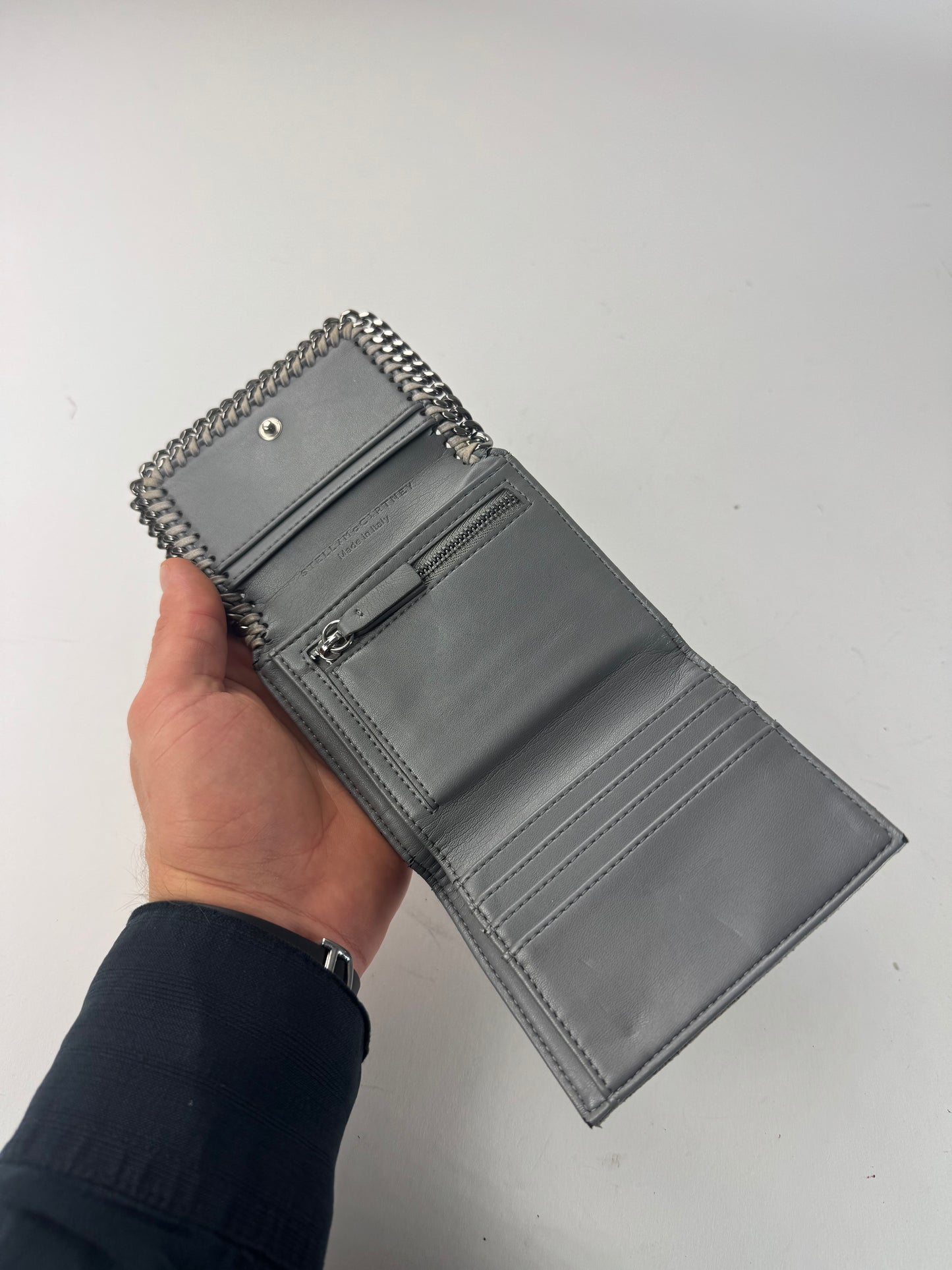 Vintage Stella Mc Cartney Vegan Leather Card Holder / Wallet Grey