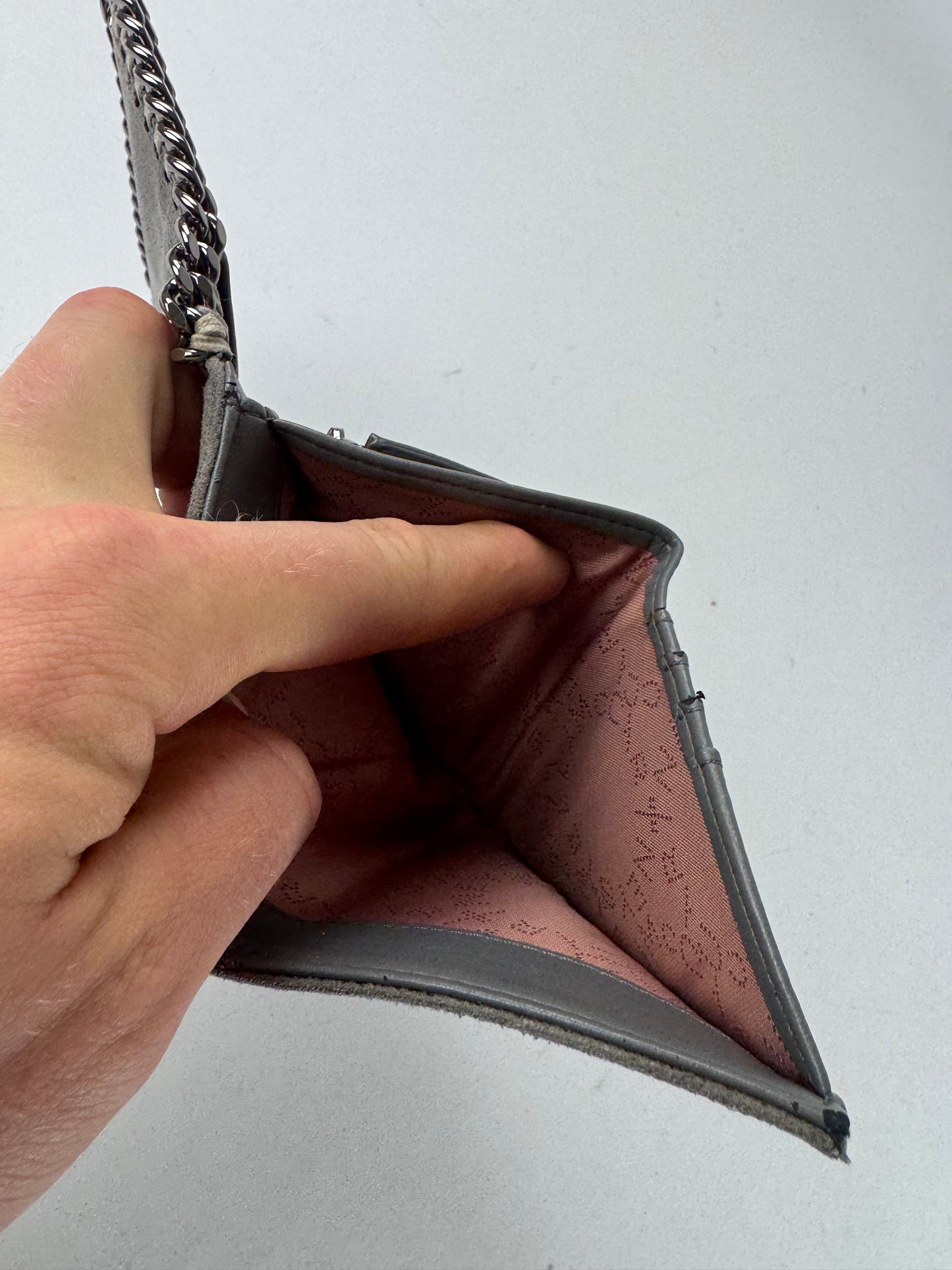 Vintage Stella Mc Cartney Vegan Leather Card Holder / Wallet Grey