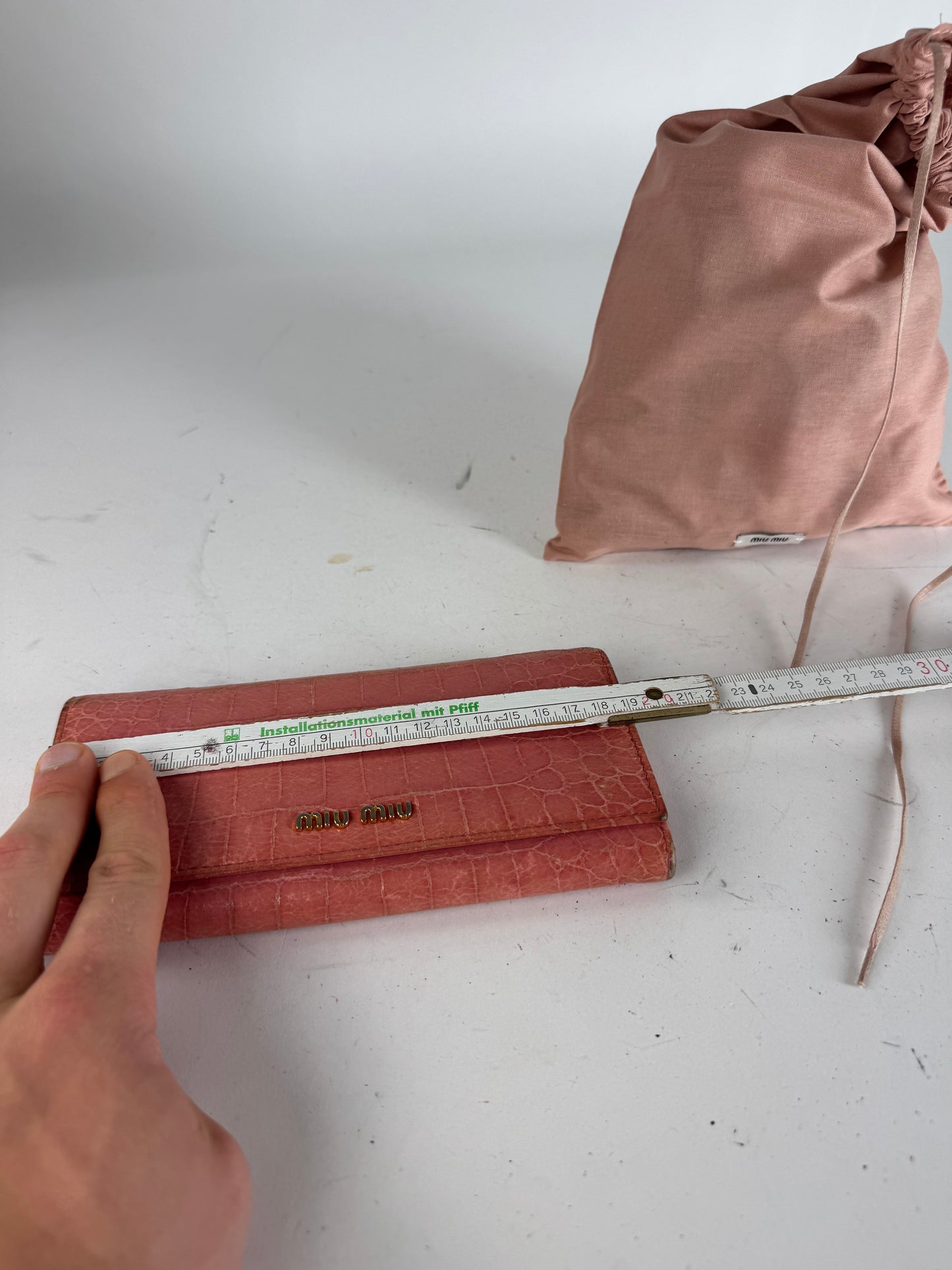 Vintage Miu Miu Crocodile Emblossed Patent Leather wallet Pink