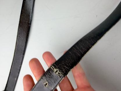 Vintage Dior Leather Belt Black Silver Gold