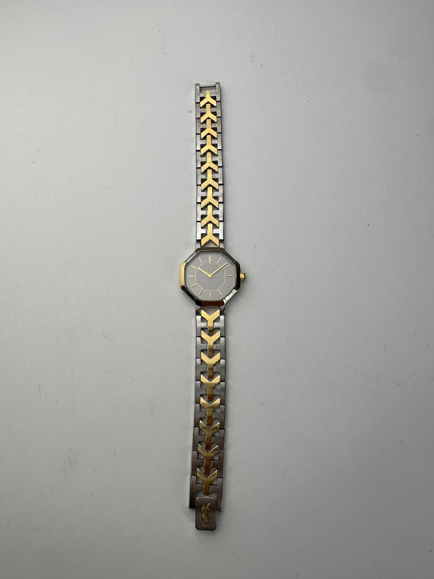 Vintage Yves Saint Laurent Y-Link Watch Two-Tone Silver Gold