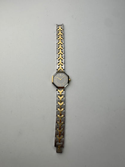 Vintage Yves Saint Laurent Y-Link Watch Two-Tone Silver Gold