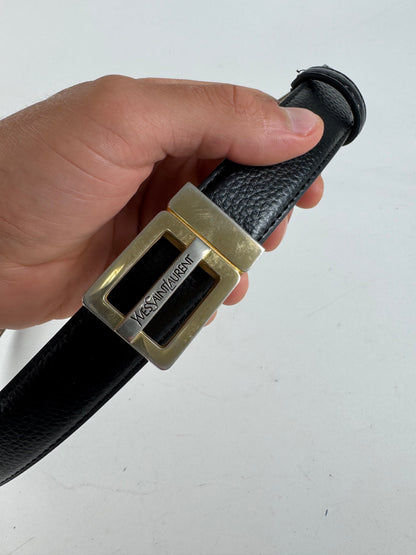 Vintage Yves Saint Laurent Leather Belt black