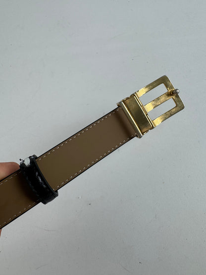 Vintage Yves Saint Laurent Leather Belt black