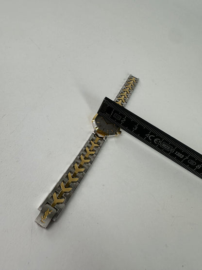 Vintage Yves Saint Laurent Y-Link Watch Two-Tone Silver Gold