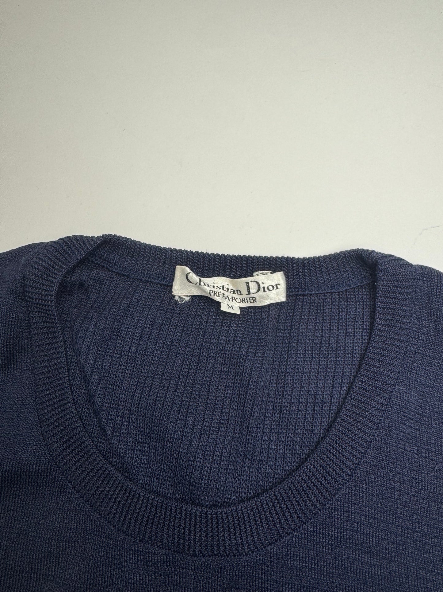 Vintage Dior Oblique Monogram Navy Vest / Top M