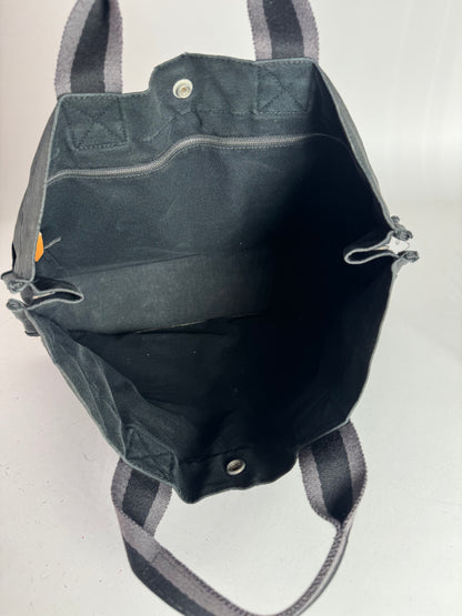Vintage Hermes Canvas Tote Bag Black Grey