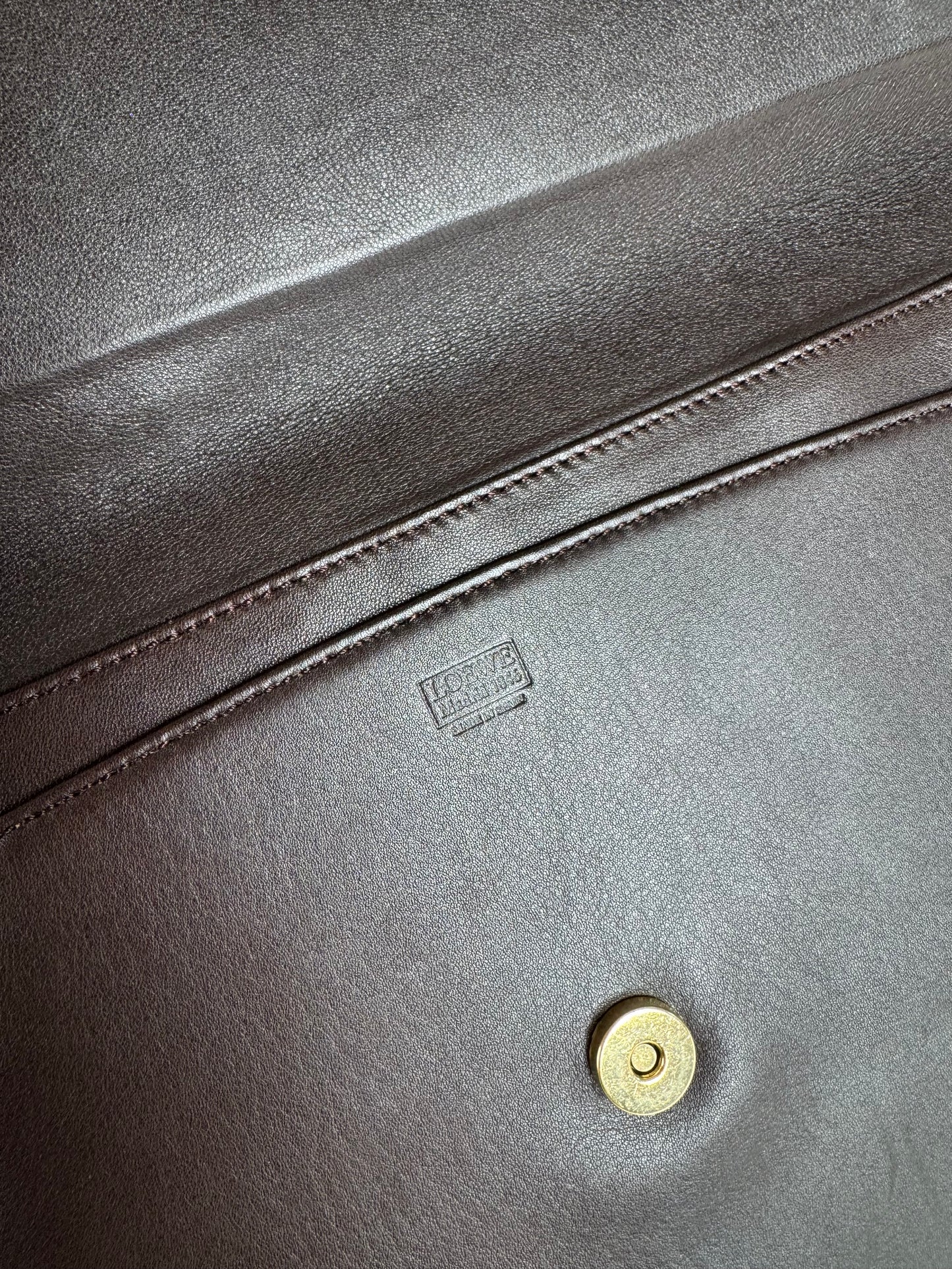 Vintage Loewe Madrid Leather Clutch Brown