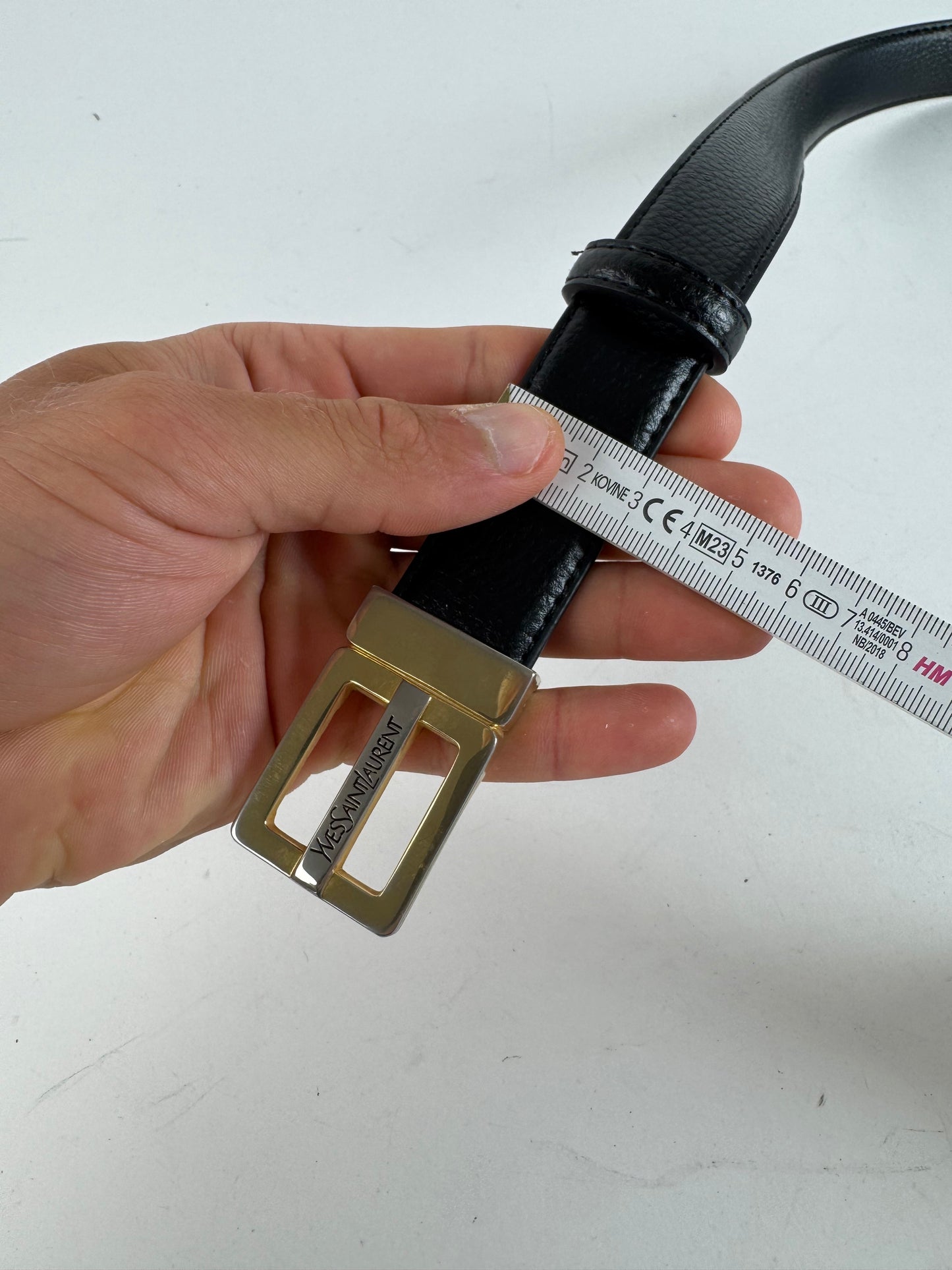 Vintage Yves Saint Laurent Leather Belt black