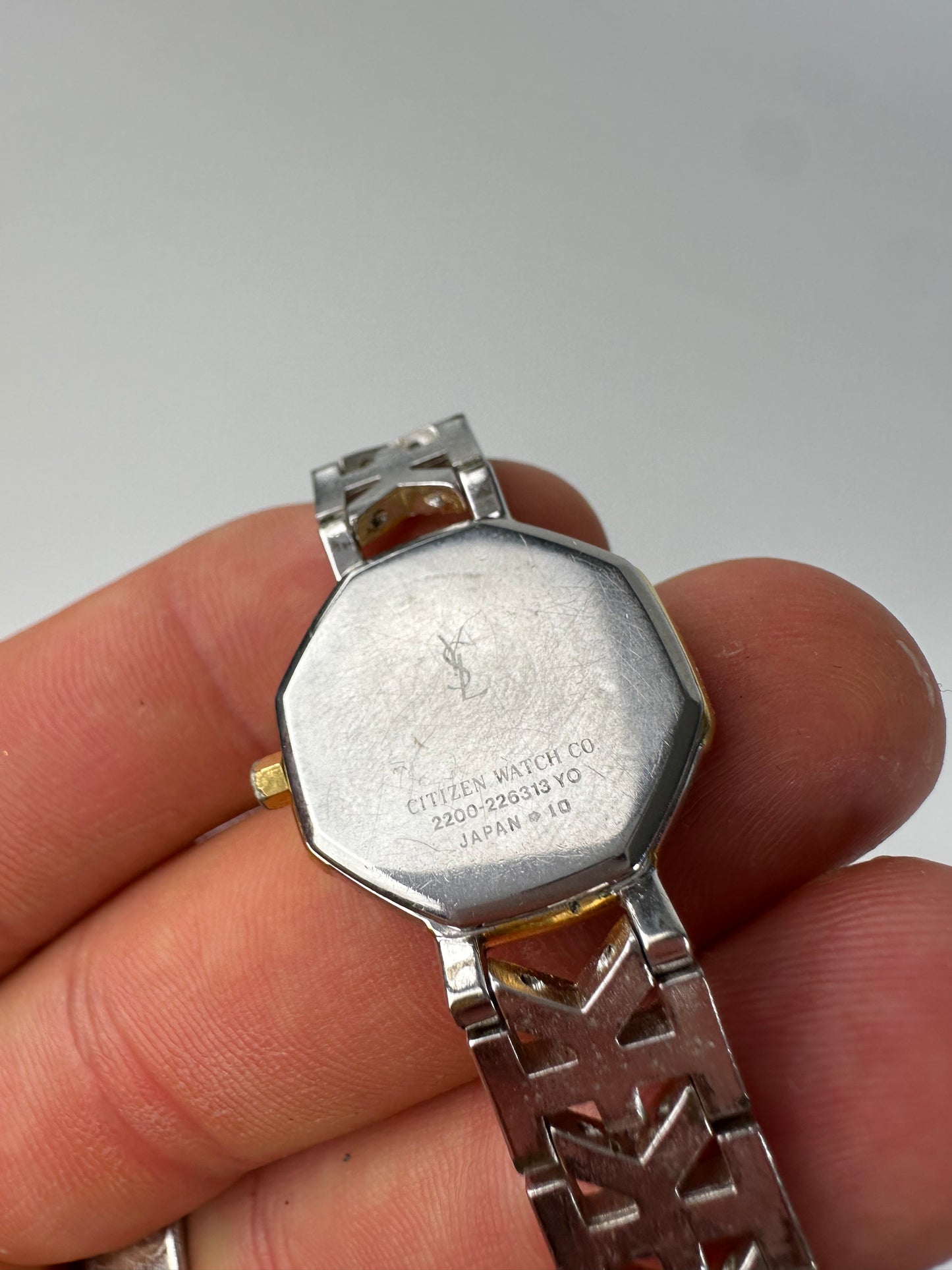 Vintage Yves Saint Laurent Y-Link Watch Two-Tone Silver Gold