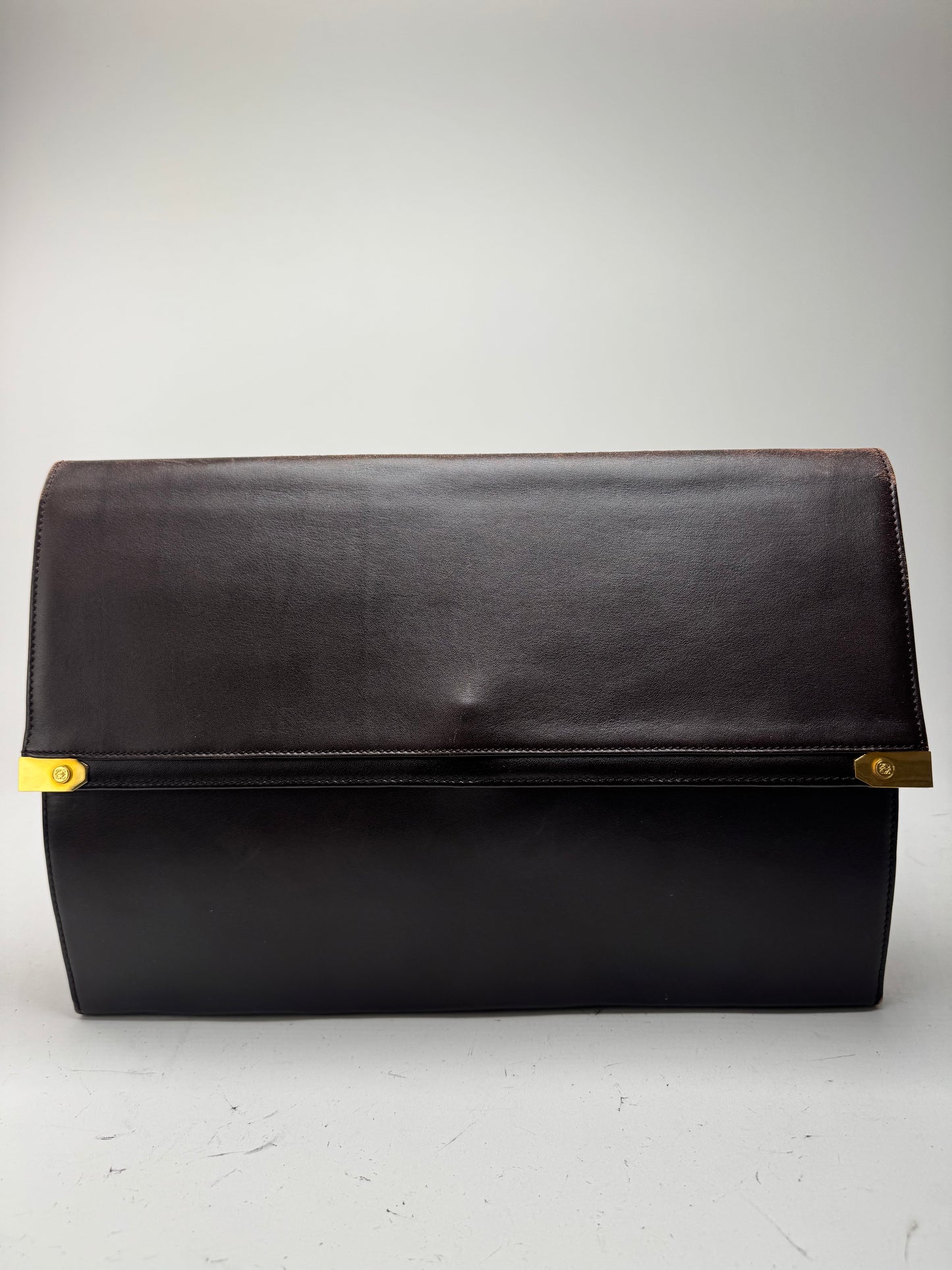 Vintage Loewe Madrid Leather Clutch Brown