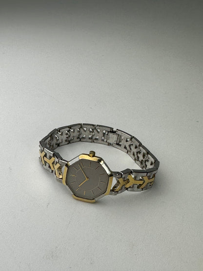 Vintage Yves Saint Laurent Y-Link Watch Two-Tone Silver Gold