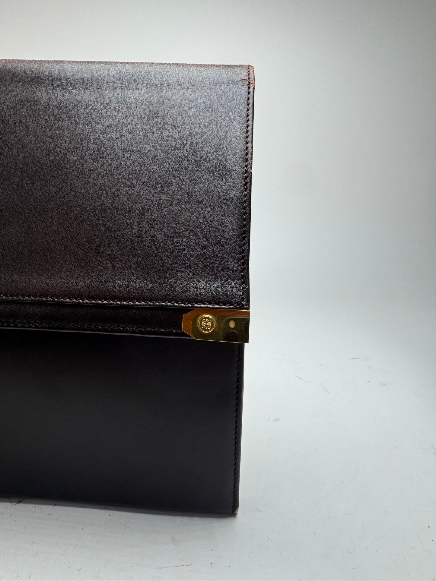 Vintage Loewe Madrid Leather Clutch Brown