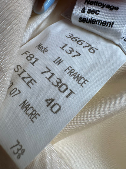 Vintage Celine Viscose Silk Dress Cream L
