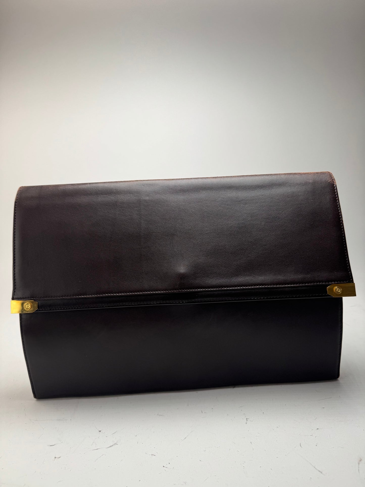 Vintage Loewe Madrid Leather Clutch Brown