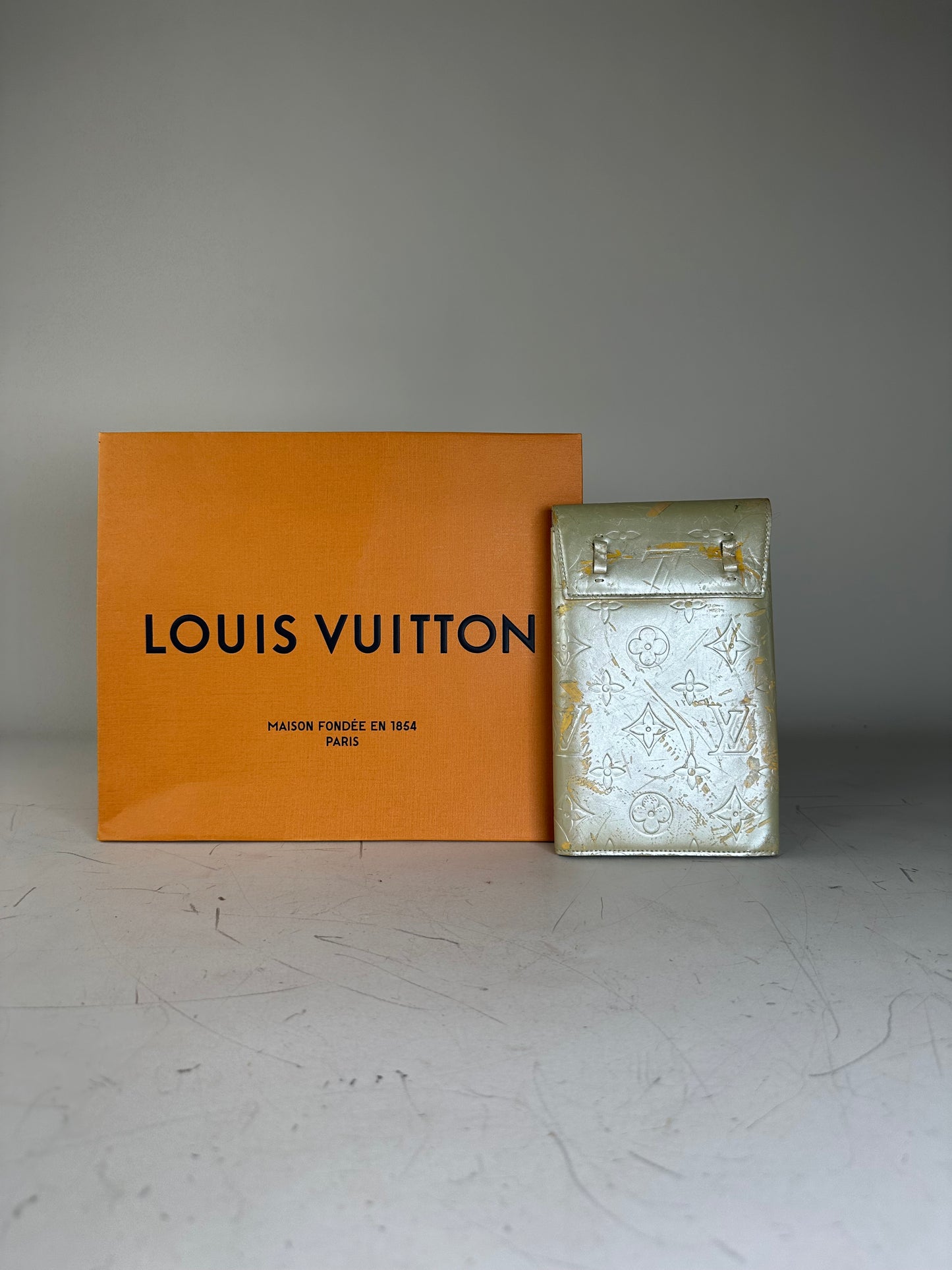 Vintage Louis Vuitton Monogram Vernis Wallet Pale Green Gold