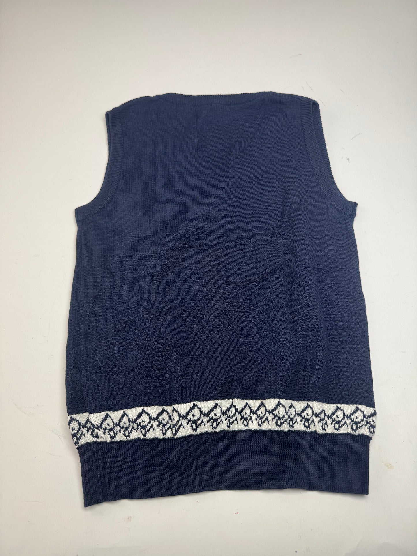 Vintage Dior Oblique Monogram Navy Vest / Top M