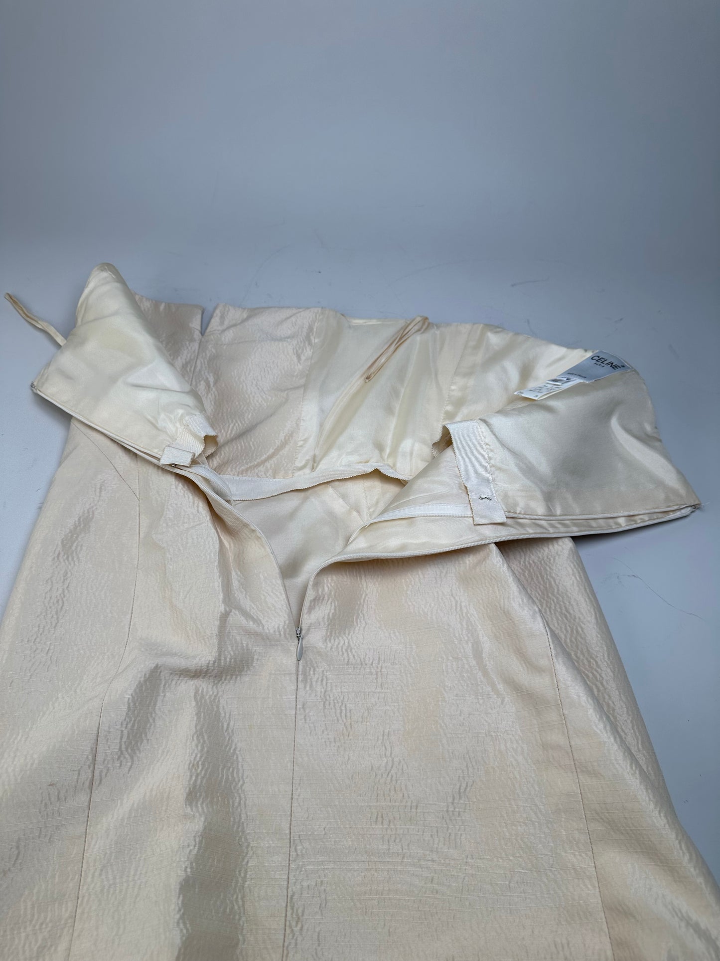 Vintage Celine Viscose Silk Dress Cream L