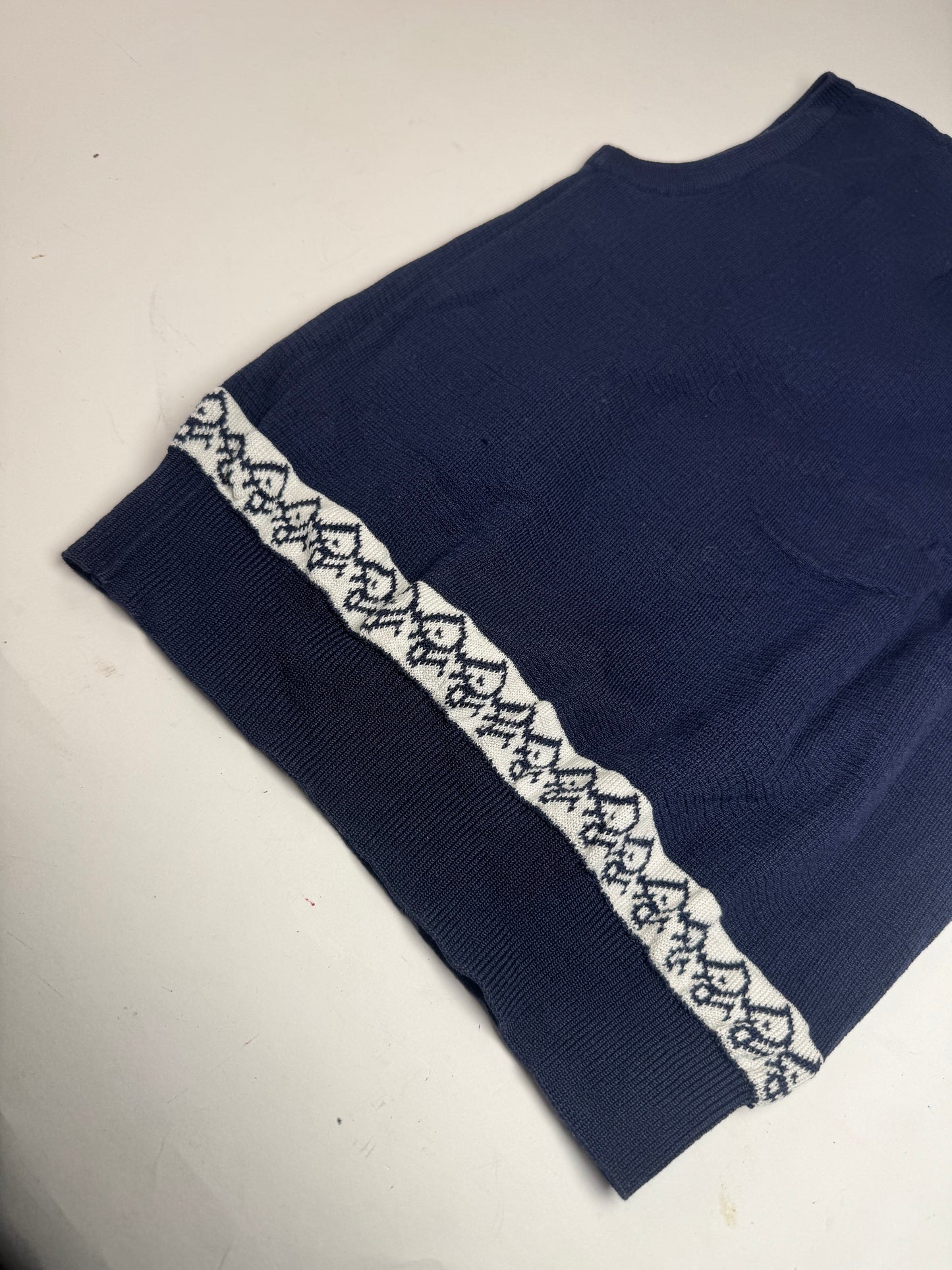 Vintage Dior Oblique Monogram Navy Vest / Top M