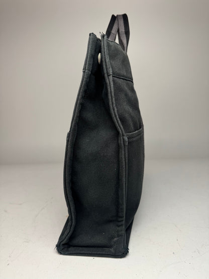Vintage Hermes Canvas Tote Bag Black Grey