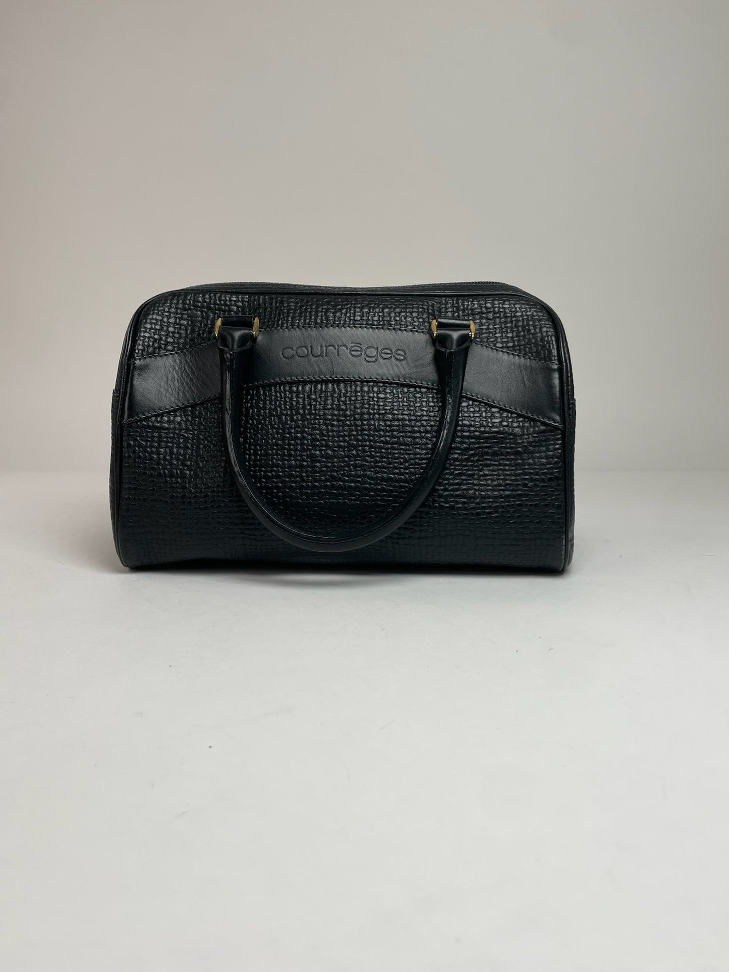 Vintage Courreges Leather Handbag Black