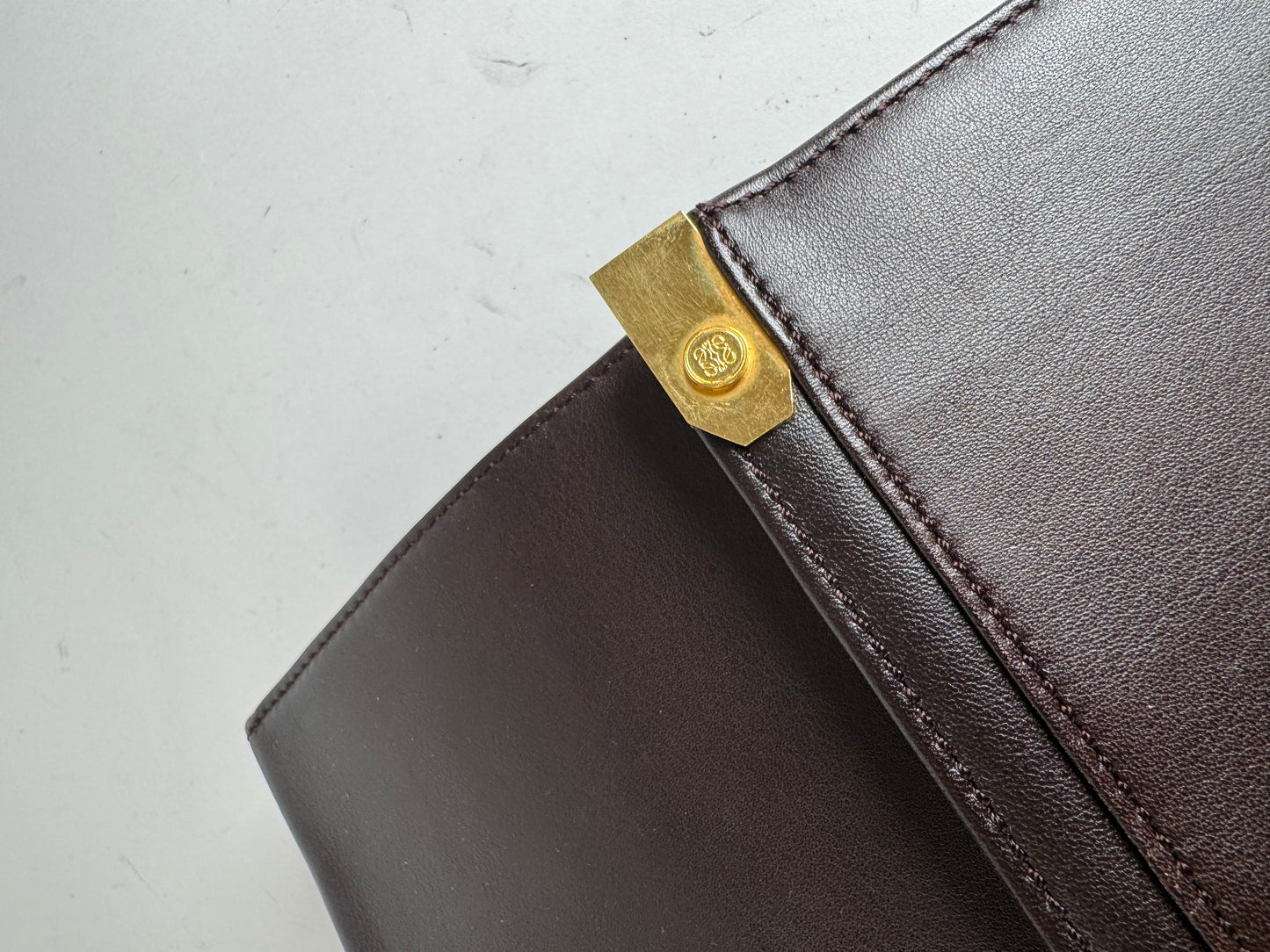 Vintage Loewe Madrid Leather Clutch Brown