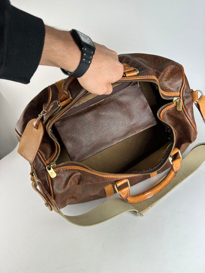 Vintage Etro Paisley Leather 2Way Duffel Bag