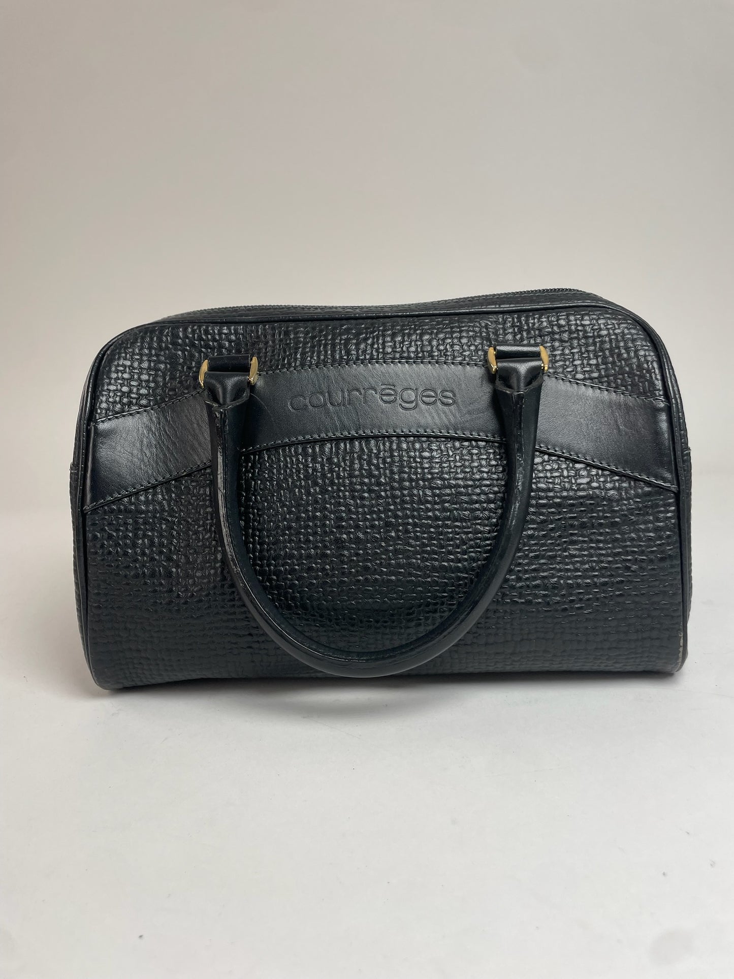 Vintage Courreges Leather Handbag Black