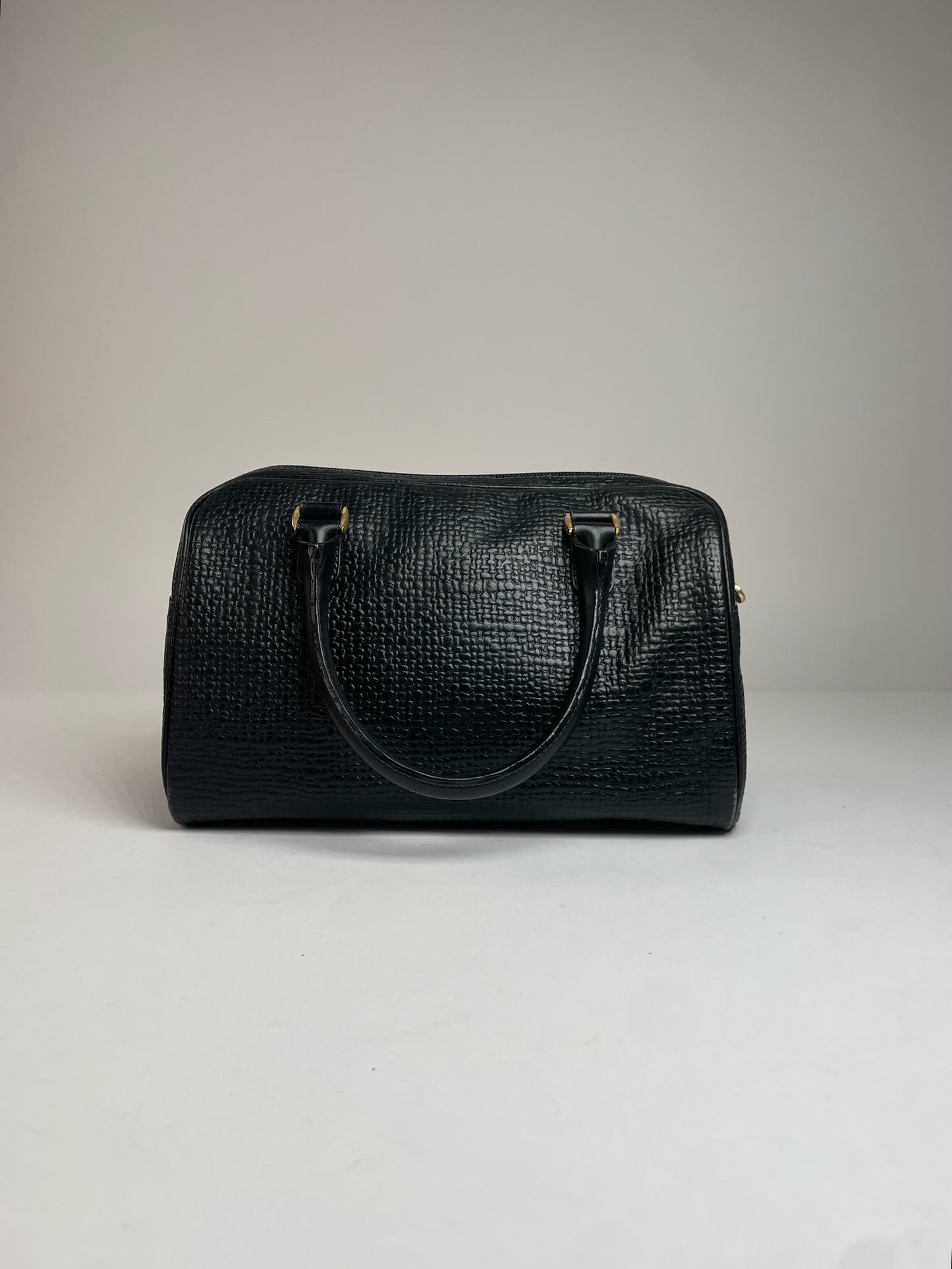Vintage Courreges Leather Handbag Black