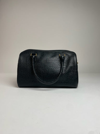 Vintage Courreges Leather Handbag Black