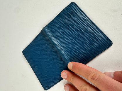 Vintage Louis Vuitton Epi Leather Card Holder Blue