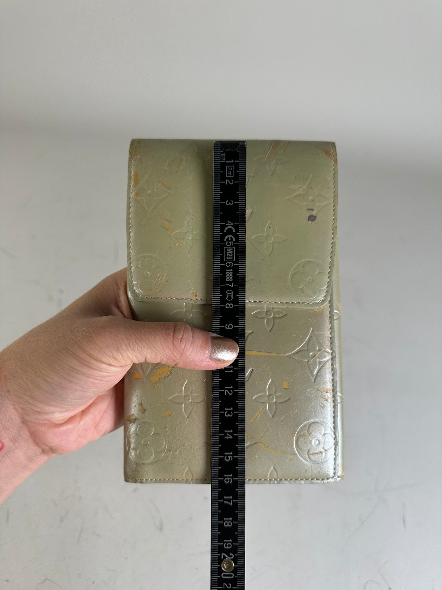Vintage Louis Vuitton Monogram Vernis Wallet Pale Green Gold