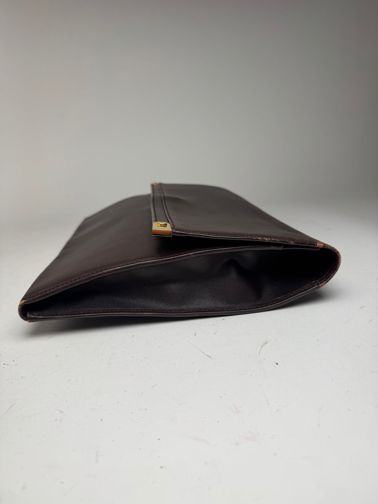 Vintage Loewe Madrid Leather Clutch Brown