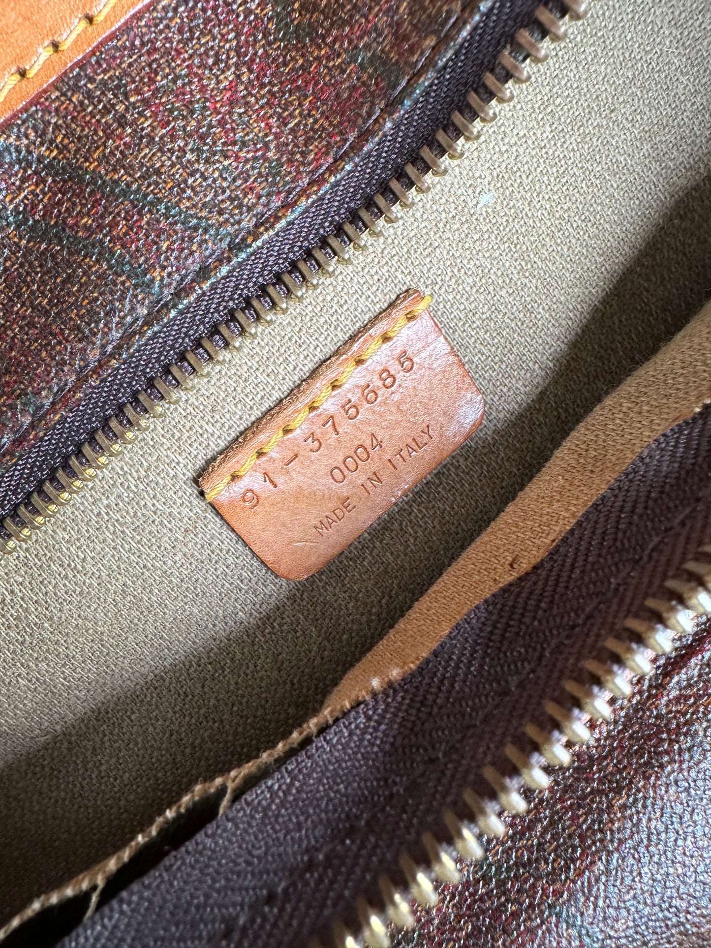 Vintage Etro Paisley Leather 2Way Duffel Bag