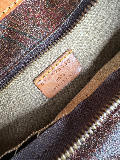 Vintage Etro Paisley Leather 2Way Duffel Bag